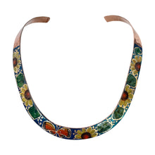 Load image into Gallery viewer, Mexican Yellow Floral & Butterfly Copper Choker