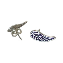 Load image into Gallery viewer, 925 Sterling Silver Black Angel Wings Stud Earrings
