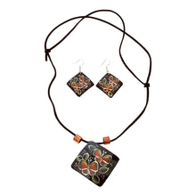Load image into Gallery viewer, Black Butterfly Copper Necklace &amp; Earring Set
