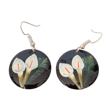 Load image into Gallery viewer, Black Flower &amp; Leaf Copper Necklace &amp; Earring Set
