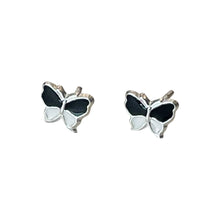 Load image into Gallery viewer, 925 Sterling Silver Black &amp; White Butterfly Stud Earrings
