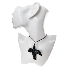 Load image into Gallery viewer, Oaxacan Black Clay Frida-inspired hand-sculpted bird-shaped necklace
