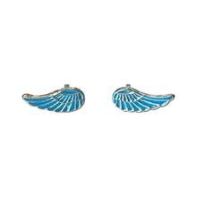 Load image into Gallery viewer, 925 Sterling Silver Blue Angel Wings Stud Earrings
