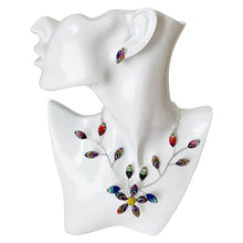 Load image into Gallery viewer, 925 Mexican Sterling Silver Colorful Fine Crystal Bird Necklace, Bracelet &amp; Earring Set

