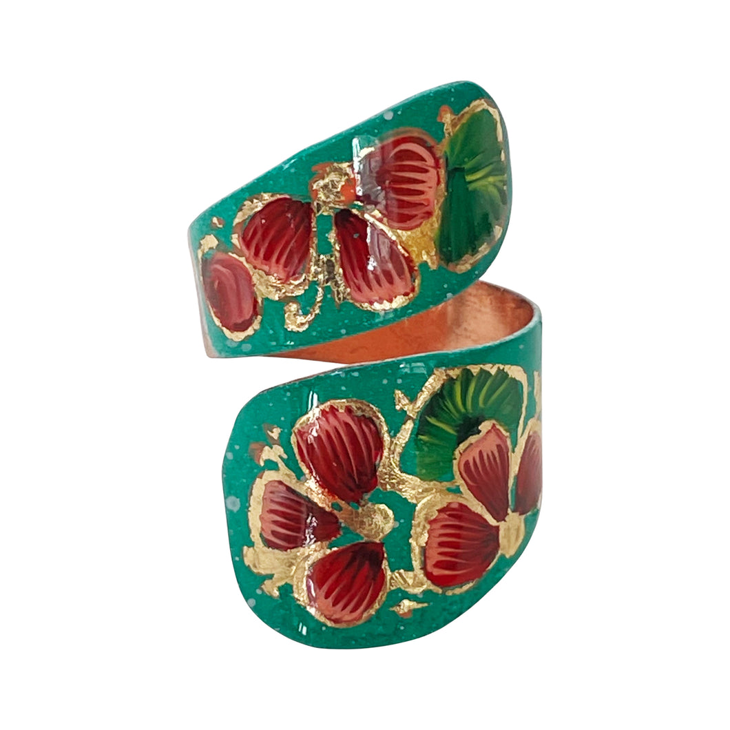 Mexican Floral Double Layer Copper Ring