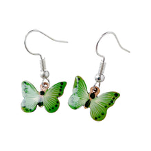 Load image into Gallery viewer, Green Butterfly Copper Necklace Earring Set
