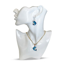 Load image into Gallery viewer, Blue Dolphin Copper Necklace &amp; Earring Set
