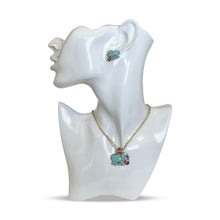 Load image into Gallery viewer, Blue Elephant Copper Necklace &amp; Earring Set
