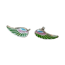 Load image into Gallery viewer, 925 Sterling Silver Multicolor Angel Wings Stud Earrings
