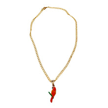 Load image into Gallery viewer, Orange Parrot Copper Necklace &amp; Hook Earring Set
