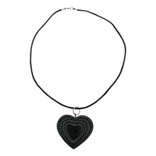 Load image into Gallery viewer, Oaxacan Black Clay hand-sculpted heart-shaped necklace
