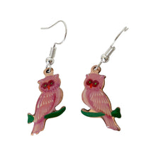 Load image into Gallery viewer, Pink Owl Copper Necklace &amp; Earring Set
