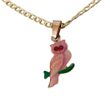 Load image into Gallery viewer, Pink Owl Copper Necklace &amp; Earring Set
