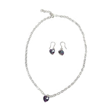 Load image into Gallery viewer, Purple Swarovski Crystal 925 Sterling Silver Necklace &amp; Earring Set
