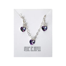 Load image into Gallery viewer, Purple Swarovski Crystal 925 Sterling Silver Necklace &amp; Earring Set
