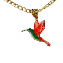 Load image into Gallery viewer, Red Flying Bird Copper Necklace Earring Set

