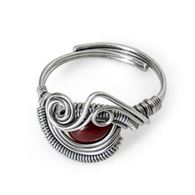 Load image into Gallery viewer, Wrapped Adjustable Red Gemstone Ring
