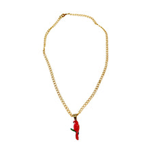 Load image into Gallery viewer, Red Parrot Copper Necklace &amp; Stud Earring Set

