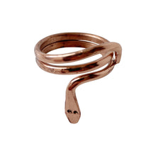 Load image into Gallery viewer, Double Layer Rustic Snake Copper Ring
