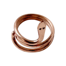 Load image into Gallery viewer, Double Layer Rustic Snake Copper Ring
