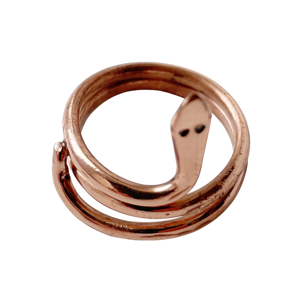 Double Layer Rustic Snake Copper Ring
