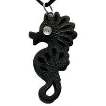 Load image into Gallery viewer, Oaxacan Black Clay hand-sculpted seahorse-shaped necklace
