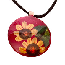 Load image into Gallery viewer, Sunflower &amp; Leaf Copper Necklace &amp; Earring Set
