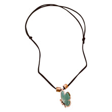 Load image into Gallery viewer, Turquoise Butterfly Copper Necklace &amp; Earring Set
