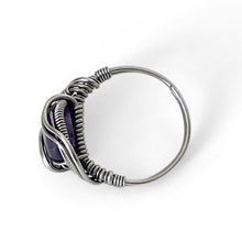 Load image into Gallery viewer, Wrapped Violet Adjustable Amethyst Gemstone Ring
