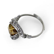 Load image into Gallery viewer, Wrapped Yellow Adjustable Amber Gemstone Ring
